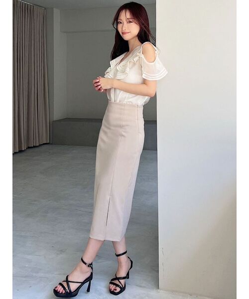 RESEXXY（リゼクシー）の「スリットタイトカットスカート（スカート・レディース・ブラック/ベージュ/ブルー・SMALL/MEDIUM）」の5枚目の写真