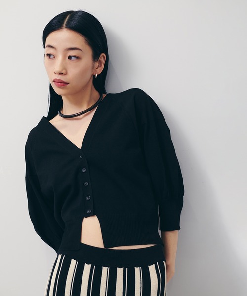 フォルムスリーブミニカーディガン