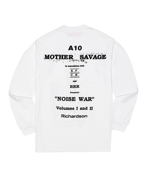 bonjour records（ボンジュールレコーズ）の「【Richardson/リチャードソン】 A10 Porn Noise Long sleeve 「A10 Porn Noise」ロングスリーブTシャツ（Tシャツ/カットソー・メンズ・ホワイト・M/L/S/XL）」の3枚目の写真