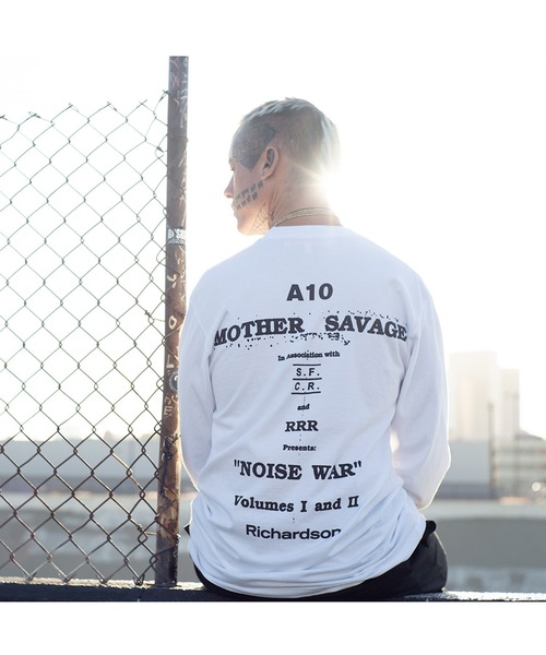 bonjour records（ボンジュールレコーズ）の「【Richardson/リチャードソン】 A10 Porn Noise Long sleeve 「A10 Porn Noise」ロングスリーブTシャツ（Tシャツ/カットソー・メンズ・ホワイト・M/L/S/XL）」の6枚目の写真