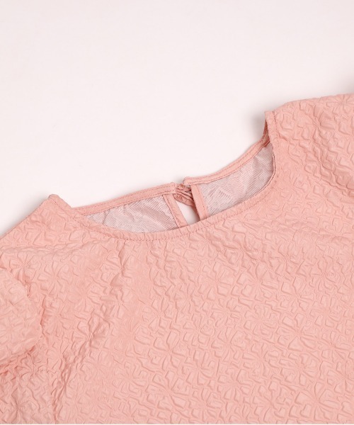 La-gemme(ラジェム)の「半袖ジャガードブラウス(シャツ/ブラウス・レディース・ブラック/グレー/ピンク/ホワイト・フリー)」の10枚目の写真