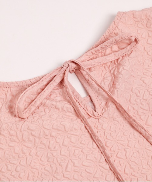 La-gemme(ラジェム)の「半袖ジャガードブラウス(シャツ/ブラウス・レディース・ブラック/グレー/ピンク/ホワイト・フリー)」の18枚目の写真