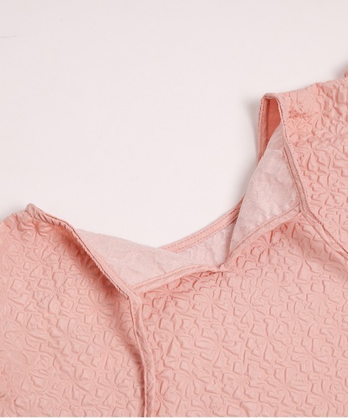 La-gemme(ラジェム)の「半袖ジャガードブラウス(シャツ/ブラウス・レディース・ブラック/グレー/ピンク/ホワイト・フリー)」の16枚目の写真