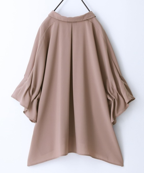 n'OrLABEL（ノアールレーベル）の「『タックデザインスリーブブラウス』（シャツ/ブラウス・レディース・グレイッシュブルー/オフホワイト/ブラック/ピンク・FREE）」の5枚目の写真