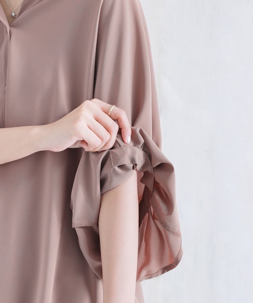 n'OrLABEL（ノアールレーベル）の「『タックデザインスリーブブラウス』（シャツ/ブラウス・レディース・グレイッシュブルー/オフホワイト/ブラック/ピンク・FREE）」の15枚目の写真