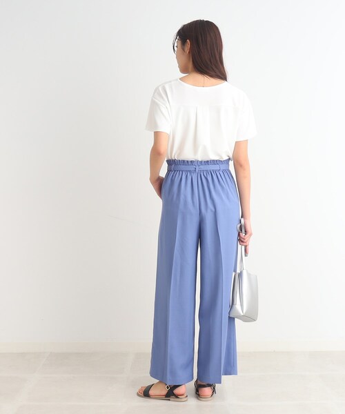 DRESKIP（ドレスキップ）の「◆【2点セット】浅Vネックですっきり フレアスリーブTシャツ+ネックレス（Tシャツ/カットソー・レディース・オフホワイト/ライトグレー/ブラック/オレンジ・02/03/04）」の7枚目の写真