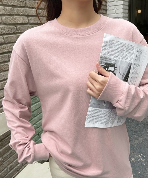 ad thie(アドティエ)の「シンプル 長袖Tシャツ(Tシャツ/カットソー・レディース・ライトカーキ/ベージュ/グレー/グリーン/ブラウン/ボルドー/ライトグレー/サックスブルー/パープル/杢グレー/ライトピンク/ブラック/オフホワイト/ブルー系/ブラック系/ホワイト系/チャコール/ピンク/レッド/ネイビー・FREE)」の18枚目の写真