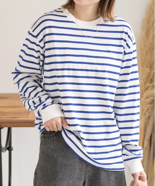 ad thie(アドティエ)の「シンプル 長袖Tシャツ(Tシャツ/カットソー・レディース・ライトカーキ/ベージュ/グレー/グリーン/ブラウン/ボルドー/ライトグレー/サックスブルー/パープル/杢グレー/ライトピンク/ブラック/オフホワイト/ブルー系/ブラック系/ホワイト系/チャコール/ピンク/レッド/ネイビー・FREE)」の15枚目の写真