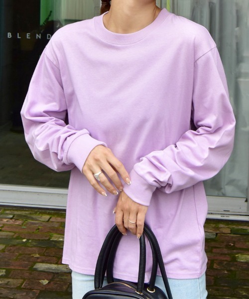 ad thie(アドティエ)の「シンプル 長袖Tシャツ(Tシャツ/カットソー・レディース・ライトカーキ/ベージュ/グレー/グリーン/ブラウン/ボルドー/ライトグレー/サックスブルー/パープル/杢グレー/ライトピンク/ブラック/オフホワイト/ブルー系/ブラック系/ホワイト系/チャコール/ピンク/レッド/ネイビー・FREE)」の16枚目の写真