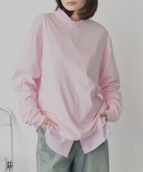 ad thie(アドティエ)の「シンプル 長袖Tシャツ(Tシャツ/カットソー・レディース・ライトカーキ/ベージュ/グレー/グリーン/ブラウン/ボルドー/ライトグレー/サックスブルー/パープル/杢グレー/ライトピンク/ブラック/オフホワイト/ブルー系/ブラック系/ホワイト系/チャコール/ピンク/レッド/ネイビー・FREE)」の17枚目の写真