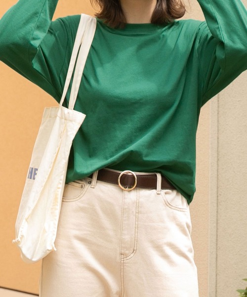 ad thie(アドティエ)の「シンプル 長袖Tシャツ(Tシャツ/カットソー・レディース・ライトカーキ/ベージュ/グレー/グリーン/ブラウン/ボルドー/ライトグレー/サックスブルー/パープル/杢グレー/ライトピンク/ブラック/オフホワイト/ブルー系/ブラック系/ホワイト系/チャコール/ピンク/レッド/ネイビー・FREE)」の11枚目の写真
