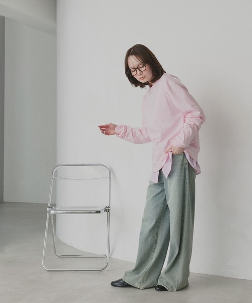 ad thie(アドティエ)の「シンプル 長袖Tシャツ(Tシャツ/カットソー・レディース・ライトカーキ/ベージュ/グレー/グリーン/ブラウン/ボルドー/ライトグレー/サックスブルー/パープル/杢グレー/ライトピンク/ブラック/オフホワイト/ブルー系/ブラック系/ホワイト系/チャコール/ピンク/レッド/ネイビー・FREE)」の22枚目の写真