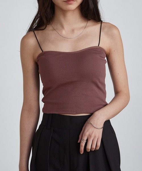 セール】カップ付き細ストラップキャミ（キャミソール）｜solleim