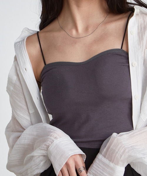 セール】カップ付き細ストラップキャミ（キャミソール）｜solleim