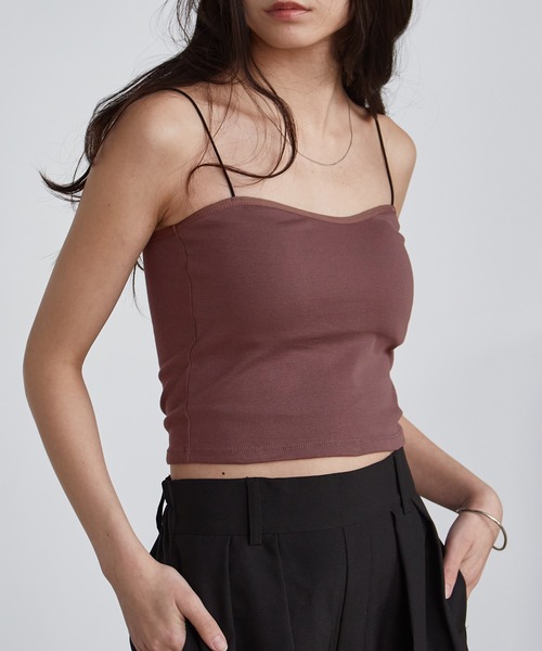 セール】カップ付き細ストラップキャミ（キャミソール）｜solleim