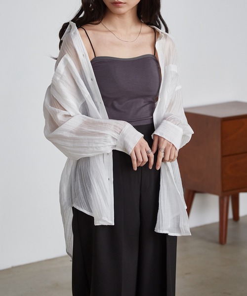 solleim（ソルレム）の「カップ付き細ストラップキャミ（キャミソール・レディース・グレー/オフホワイト/ブラック/ピンク/ブラウン・M）」の20枚目の写真