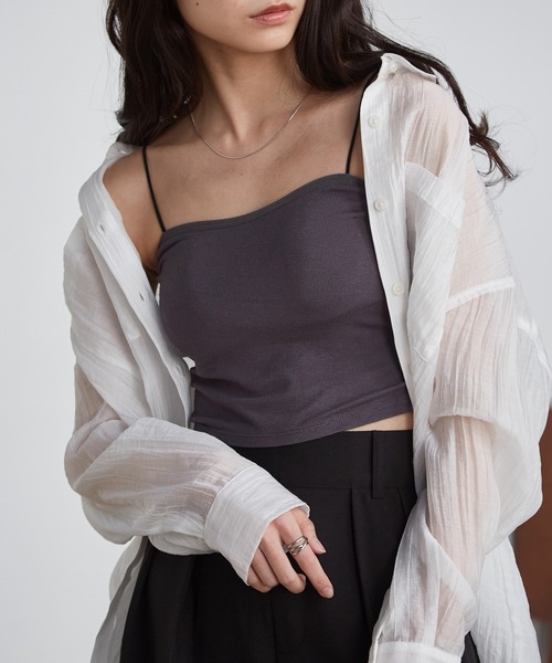 セール】カップ付き細ストラップキャミ（キャミソール）｜solleim