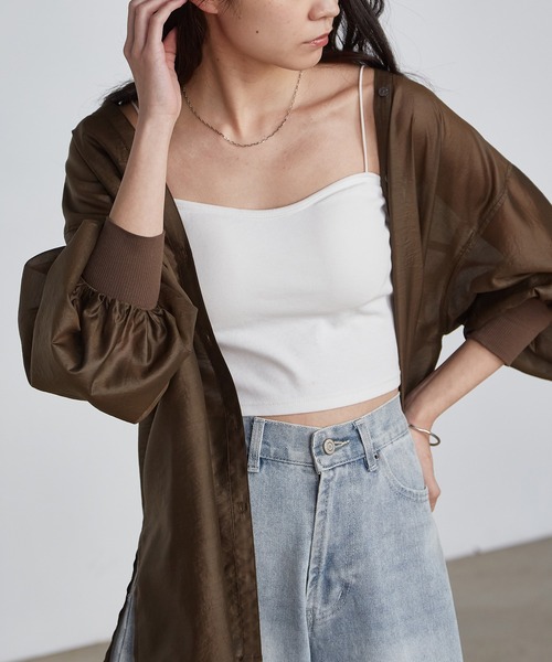 solleim（ソルレム）の「カップ付き細ストラップキャミ（キャミソール・レディース・グレー/オフホワイト/ブラック/ピンク/ブラウン・M）」の17枚目の写真