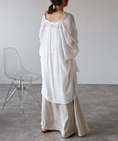 Bonjour Sagan（ボンジュールサガン）の「ウエストゴムサテンロングスカート（スカート・レディース・ダークブラウン/アイボリー・FREE）」の7枚目の写真