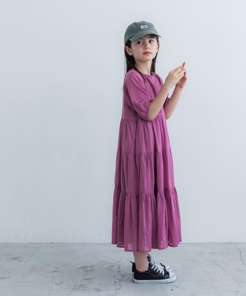 coca(coca)(コカ)の「キッズ 親子お揃いインド綿ティアードワンピース(ワンピース・キッズ・ブラック/ピンク・120/100/140/110/130)」の6枚目の写真