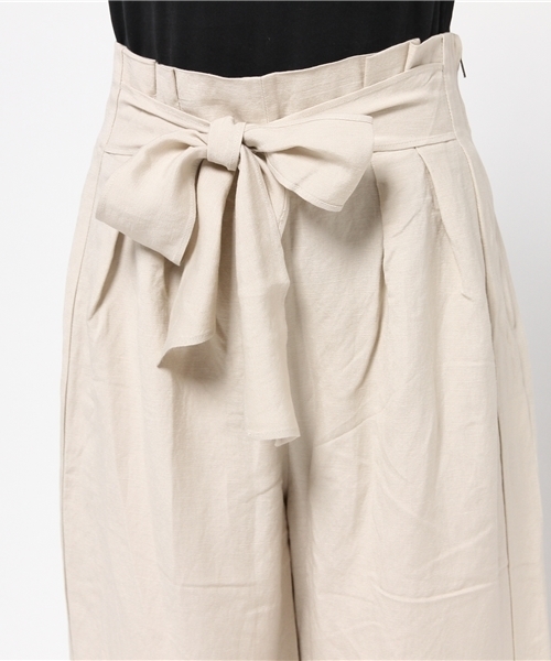 ROSE BUD(ローズバッド)の「S-LPT-15112 W/RIBBON WIDE LEG PANTS(その他パンツ・レディース・ライトベージュ/オリーブドラブ・ONE SIZE)」の7枚目の写真