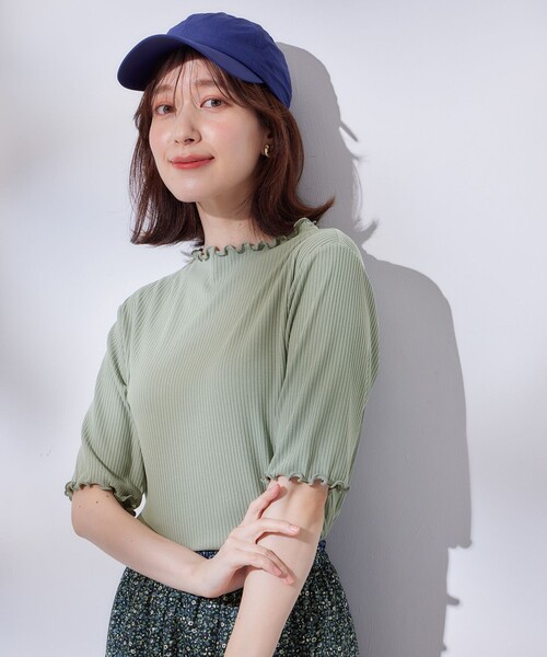 ANY(エニィ)の「メロー半袖Tシャツ(Tシャツ/カットソー・レディース・グレー系/アイボリー系/スモーキーグリーン系・2/3)」の3枚目の写真