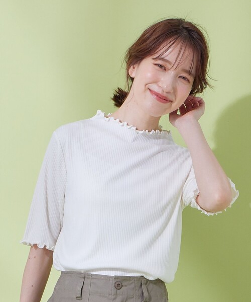ANY(エニィ)の「メロー半袖Tシャツ(Tシャツ/カットソー・レディース・グレー系/アイボリー系/スモーキーグリーン系・2/3)」の10枚目の写真