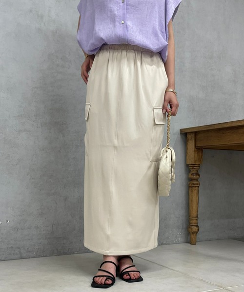 un dix cors（アンディコール）の「ツイルカーゴロングスカート（スカート・レディース・パープル/アイボリー/ネイビー・FREE）」の20枚目の写真