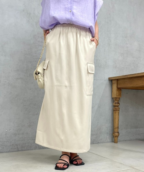 un dix cors（アンディコール）の「ツイルカーゴロングスカート（スカート・レディース・パープル/アイボリー/ネイビー・FREE）」の22枚目の写真