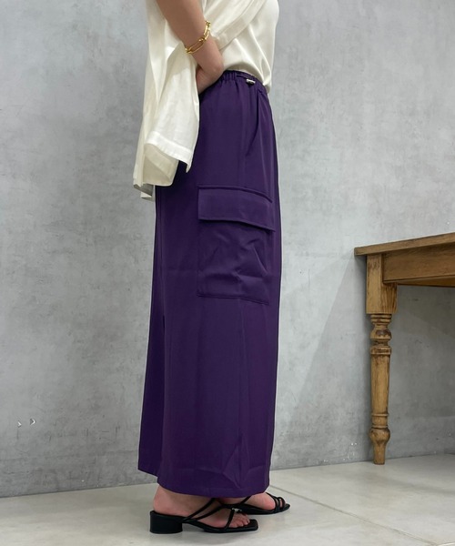 un dix cors（アンディコール）の「ツイルカーゴロングスカート（スカート・レディース・パープル/アイボリー/ネイビー・FREE）」の6枚目の写真