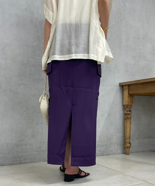 un dix cors（アンディコール）の「ツイルカーゴロングスカート（スカート・レディース・パープル/アイボリー/ネイビー・FREE）」の7枚目の写真