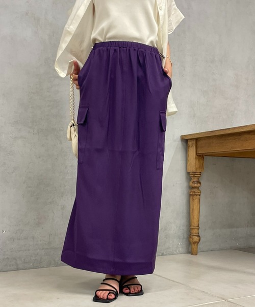 un dix cors（アンディコール）の「ツイルカーゴロングスカート（スカート・レディース・パープル/アイボリー/ネイビー・FREE）」の8枚目の写真