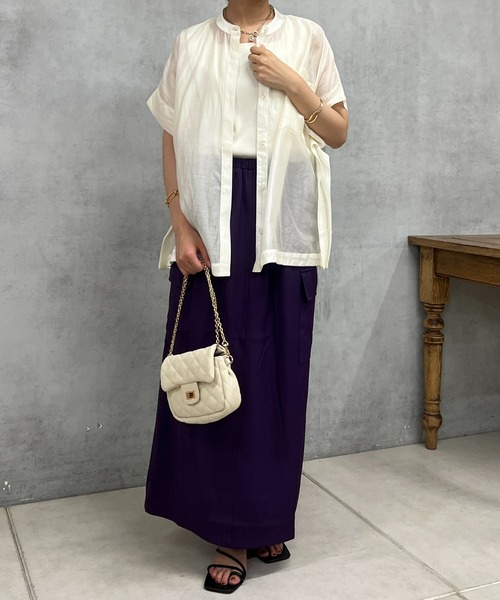 un dix cors（アンディコール）の「ツイルカーゴロングスカート（スカート・レディース・パープル/アイボリー/ネイビー・FREE）」の9枚目の写真