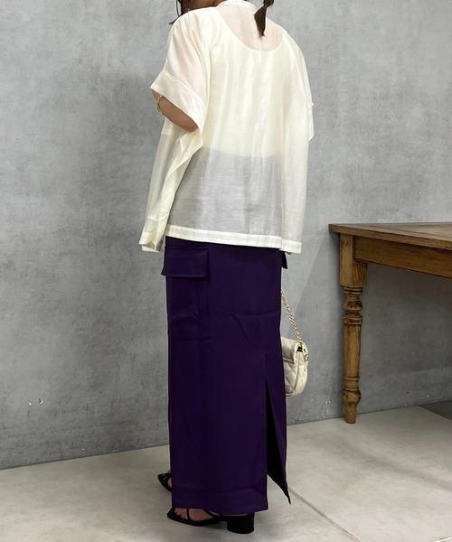 un dix cors（アンディコール）の「ツイルカーゴロングスカート（スカート・レディース・パープル/アイボリー/ネイビー・FREE）」の10枚目の写真