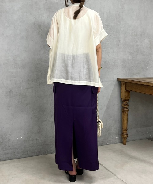 un dix cors（アンディコール）の「ツイルカーゴロングスカート（スカート・レディース・パープル/アイボリー/ネイビー・FREE）」の11枚目の写真