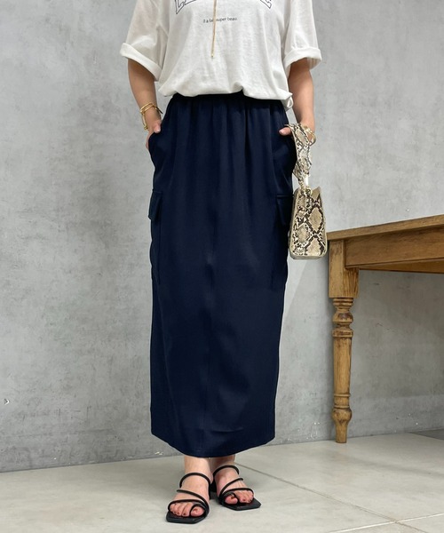 un dix cors（アンディコール）の「ツイルカーゴロングスカート（スカート・レディース・パープル/アイボリー/ネイビー・FREE）」の13枚目の写真