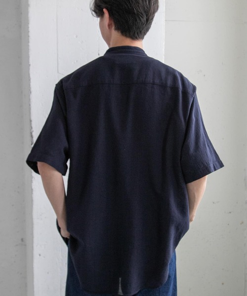 FORK&SPOON(フォークアンドスプーン)の「FORK&SPOON パナマバンドカラーシャツ(シャツ/ブラウス・メンズ・ネイビー/アイボリー・4/5)」の6枚目の写真