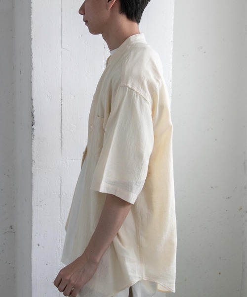 FORK&SPOON(フォークアンドスプーン)の「FORK&SPOON パナマバンドカラーシャツ(シャツ/ブラウス・メンズ・ネイビー/アイボリー・4/5)」の10枚目の写真