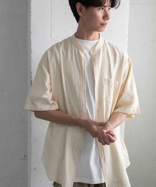 FORK&SPOON(フォークアンドスプーン)の「FORK&SPOON パナマバンドカラーシャツ(シャツ/ブラウス・メンズ・ネイビー/アイボリー・4/5)」の11枚目の写真