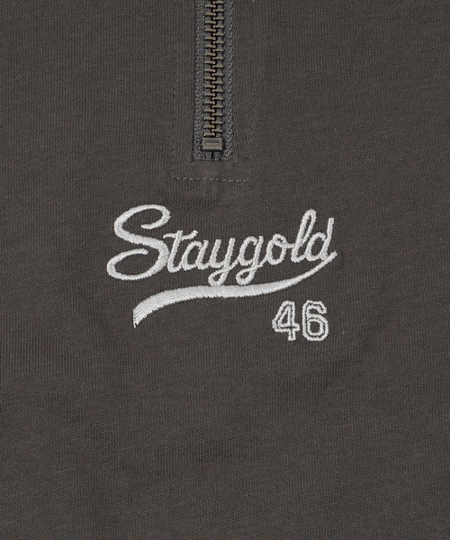 STAY GOLD(ステイゴールド)の「【STAYGOLD】ワンポイント刺繍 ハーフジップ Tシャツ / One-point Embroidery Half-zip T-shirt(Tシャツ/カットソー・メンズ・ネイビー/グリーン/ブラウン/ブラック・M/L)」の6枚目の写真