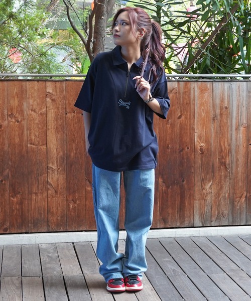 STAY GOLD(ステイゴールド)の「【STAYGOLD】ワンポイント刺繍 ハーフジップ Tシャツ / One-point Embroidery Half-zip T-shirt(Tシャツ/カットソー・メンズ・ネイビー/グリーン/ブラウン/ブラック・M/L)」の9枚目の写真