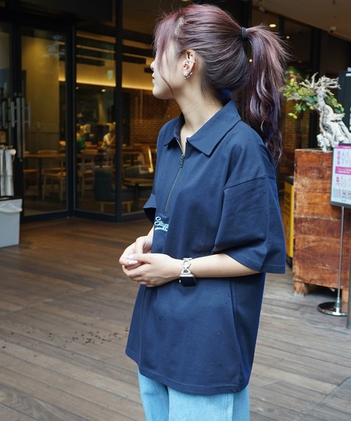 STAY GOLD(ステイゴールド)の「【STAYGOLD】ワンポイント刺繍 ハーフジップ Tシャツ / One-point Embroidery Half-zip T-shirt(Tシャツ/カットソー・メンズ・ネイビー/グリーン/ブラウン/ブラック・M/L)」の10枚目の写真