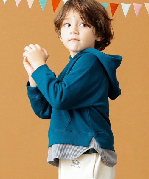 B:MING by BEAMS（ビーミングバイビームス）の「B:MING by BEAMS / レイヤード プルオーバー パーカー（100～160cm）（パーカー・キッズ・その他/レンガ/ダークブルー/ダークグリーン・150/140/130/120/100/160/110）」の2枚目の写真