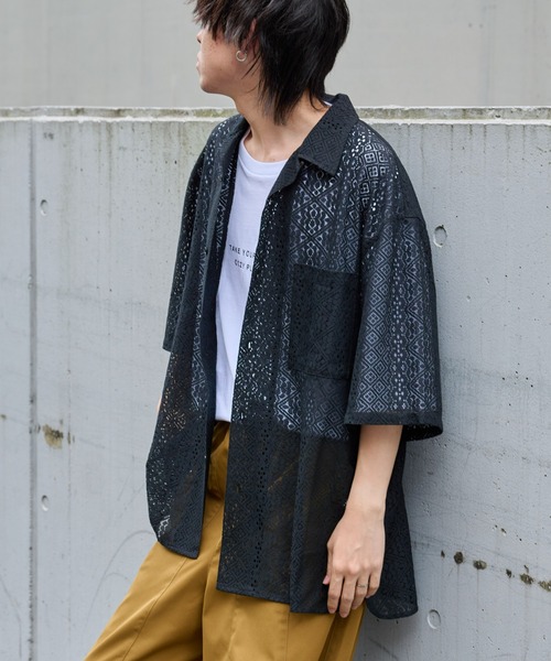 COLONY 2139(コロニートゥーワンスリーナイン)の「レース7分袖シャツ(シャツ/ブラウス・メンズ・ホワイト/ブラック・MEDIUM/LARGE)」の11枚目の写真