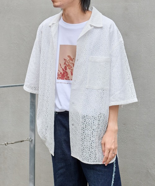 COLONY 2139(コロニートゥーワンスリーナイン)の「レース7分袖シャツ(シャツ/ブラウス・メンズ・ホワイト/ブラック・MEDIUM/LARGE)」の19枚目の写真