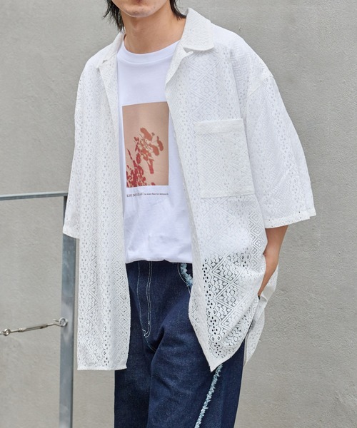 COLONY 2139(コロニートゥーワンスリーナイン)の「レース7分袖シャツ(シャツ/ブラウス・メンズ・ホワイト/ブラック・MEDIUM/LARGE)」の22枚目の写真