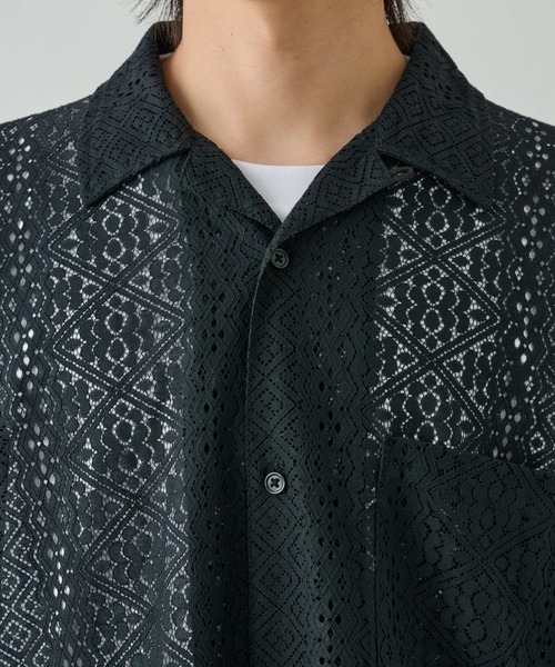 COLONY 2139(コロニートゥーワンスリーナイン)の「レース7分袖シャツ(シャツ/ブラウス・メンズ・ホワイト/ブラック・MEDIUM/LARGE)」の6枚目の写真