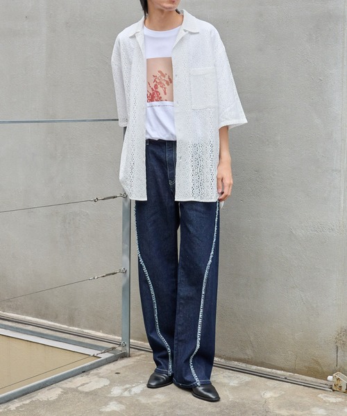 COLONY 2139(コロニートゥーワンスリーナイン)の「レース7分袖シャツ(シャツ/ブラウス・メンズ・ホワイト/ブラック・MEDIUM/LARGE)」の20枚目の写真