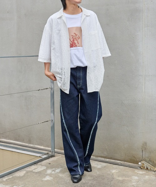 COLONY 2139(コロニートゥーワンスリーナイン)の「レース7分袖シャツ(シャツ/ブラウス・メンズ・ホワイト/ブラック・MEDIUM/LARGE)」の16枚目の写真