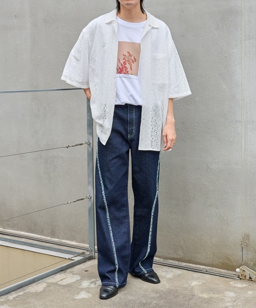 COLONY 2139(コロニートゥーワンスリーナイン)の「レース7分袖シャツ(シャツ/ブラウス・メンズ・ホワイト/ブラック・MEDIUM/LARGE)」の13枚目の写真